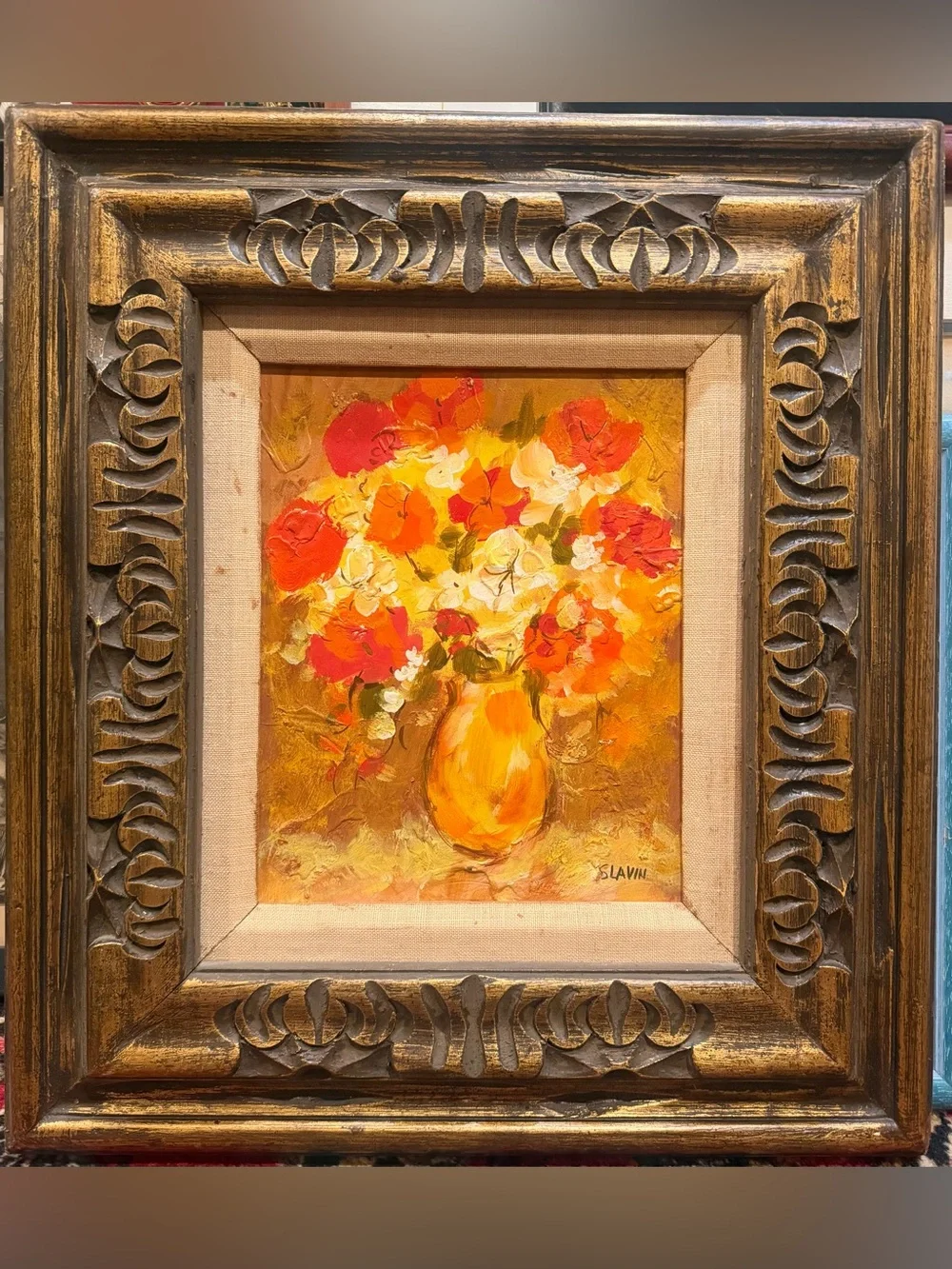 Sergey Slavin (b. 1955), Untitled, Floral Still-Life Oil Painting on Board